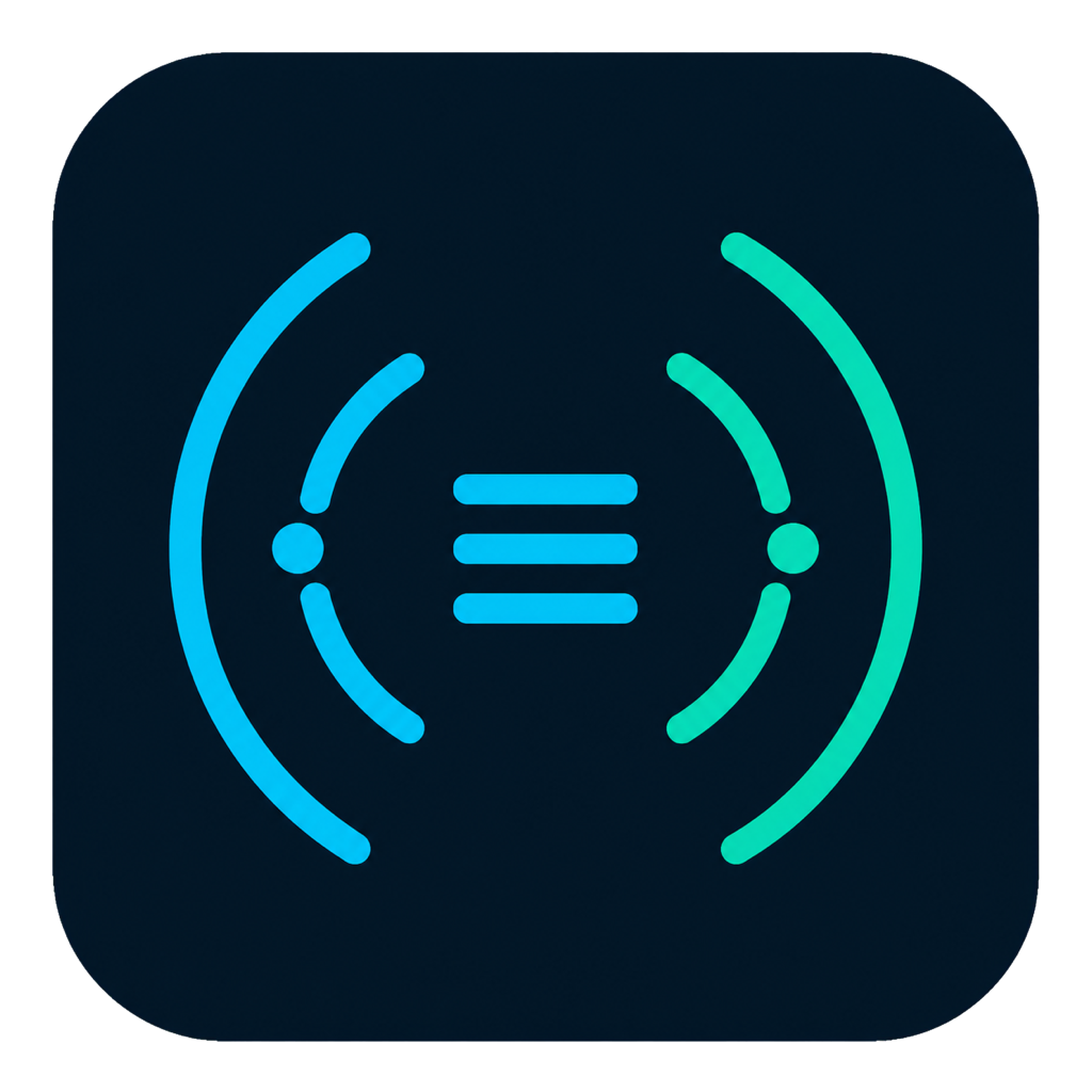 LogSalvo Traffic Pulse icon, with cyan network pulses around a central log stream